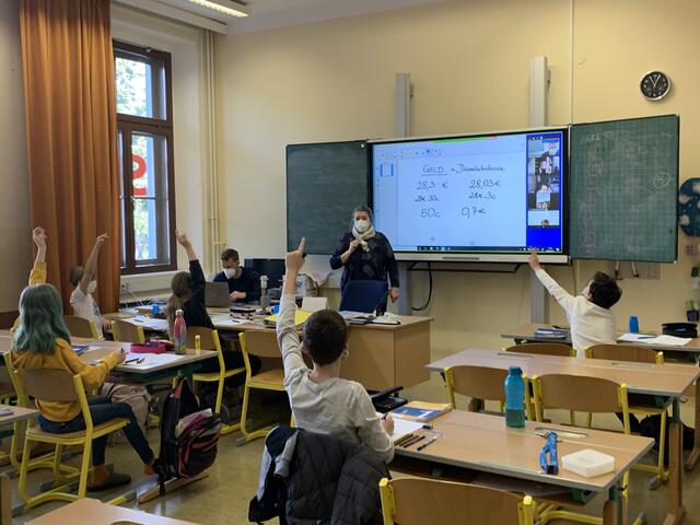 1A Klasse während des Hybridunterrichts Mathematik
 | Foto: MS Langstögergasse