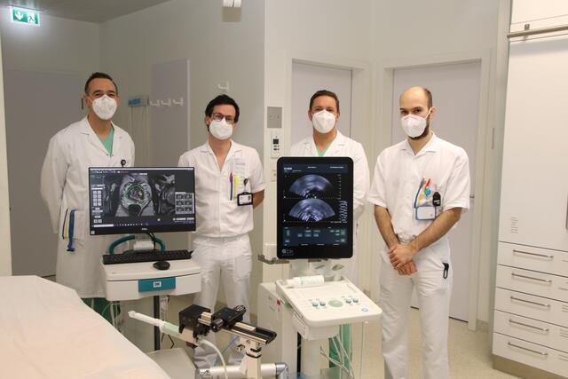 Neue Techniken im Kampf gegen Prostatakrebs: Markus Riedl, Clemens Heßler, Florian Wimpissinger und Stefan Ostermann (v.l.)