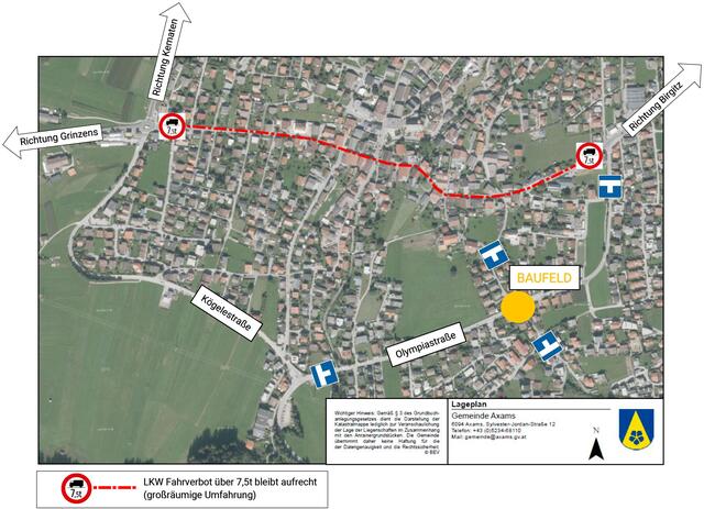 Die Umfahrungsstraße bleibt einen Monat lang gesperrt.