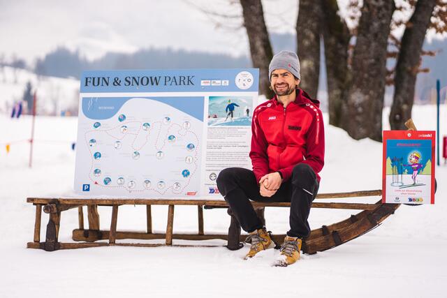 Mark Hauser hat den Stationen-Park gemeinsam mit der Stadtgemeinde, Skiclub und Skimittelschule geplant und umgesetzt.