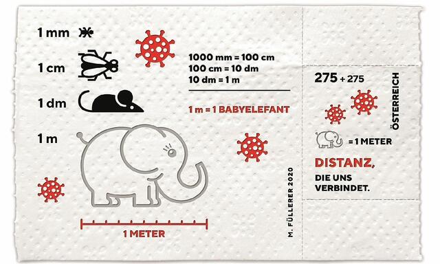 Babyelefant-Sonderbriefmarke aus Essity-Klopapier. | Foto: Essity
