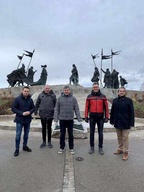 GR Andreas Bors (FPÖ), StR Hubert Herzog (SPÖ), StR Michael Hanzl (TOP), GR Herbert Schmied (Neos) und Vzbgm. Rainer Patzl (Grüne)