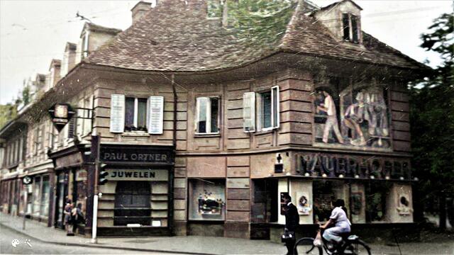 Die ältere Generation kann sich vielleicht noch an die Fassade der Glaserei Mauerhofer (rechts im Bild) erinnern.