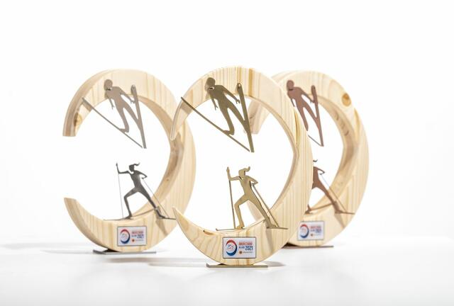 So sehen die Trophäen der Nordischen Ski-WM aus. | Foto: Stora Enso