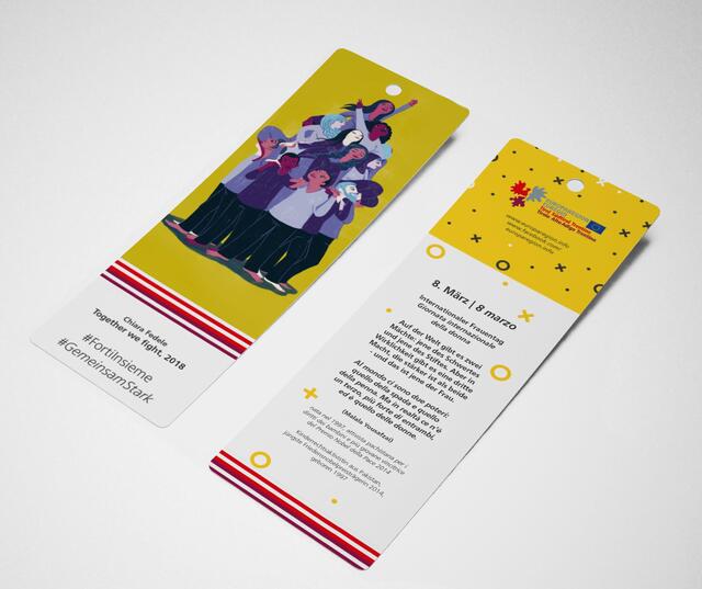 Am Montag erhalten Frauen in den Apotheken in Tirol, Südtirol und Trentino anlässlich des Weltfrauentages ein kostenloses Lesezeichen der Euregio mit Botschaften zweier weiblicher Persönlichkeiten. | Foto: Euregio