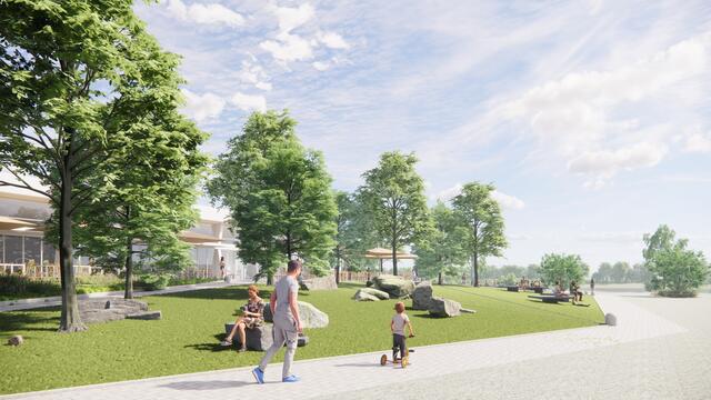 Sitzsteine in Grünflächen | Foto: Syntax Architektur