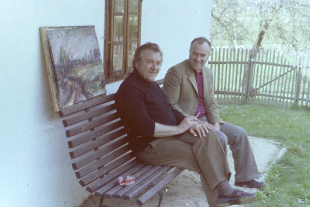 Johannes  Wanke und Eduard Sauerzopf auf der "Grädn" des ersten Atelierhauses | Foto: Eduard Sauerzopf und  Peter Sattler