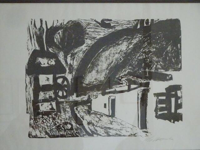 Das erste Atelierhaus, 1968, Holzschnitt von Johannes Wanke. | Foto: Eduard Sauerzopf und  Peter Sattler