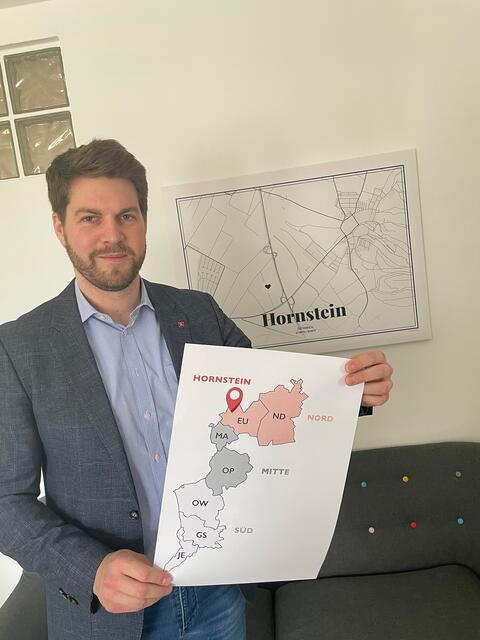 Bürgermeister Christoph Wolf (ÖVP) will nicht, dass Hornstein ins Mittelburgenland wandert | Foto: Gemeinde Hornstein
