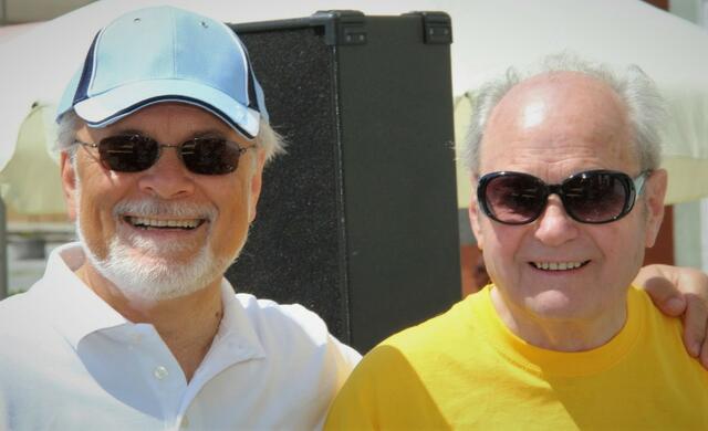 Hans Panhofer (rechts) und Gottfried Kraft bei der Radrundfahrt im Jahre 2014.