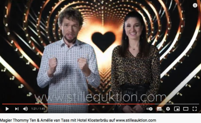 Die Magier Thommy Ten &amp; Amélie van Tass lassen sich für einen guten Zweck versteigern. | Foto: Screenshot Facebook.com