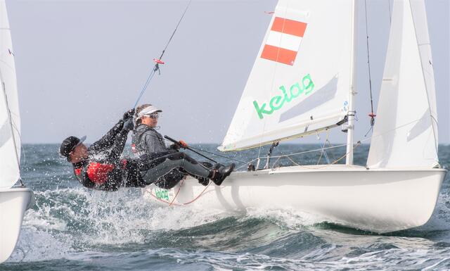 Rosa Donner und Vorschoter Sebastian Slivon konnten bei der WM in Portugal ein gutes Gesamtergebnis einfahren.  | Foto: Joao Costa Ferreira