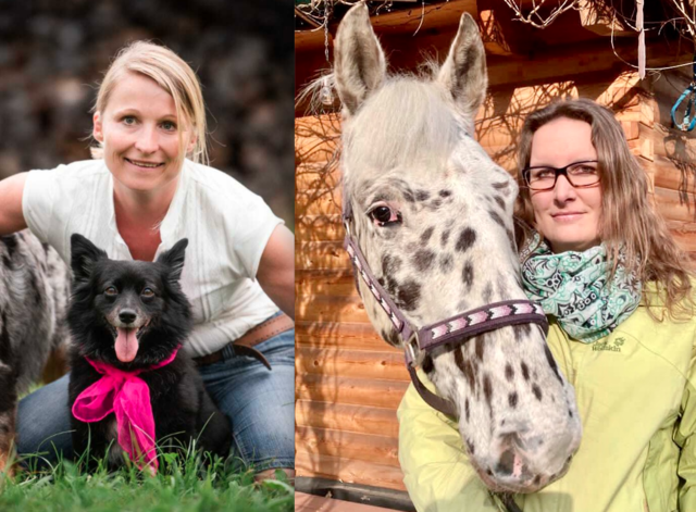Sabine Flotzinger (l.) und Andrea Webinger setzen auf tierische Unterstützung. | Foto: Indian Eyes Photography/Daniela Juwan (Flotzinger); Webinger (Webinger)