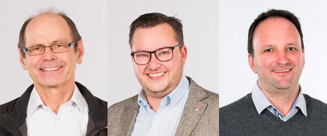 V. l. : Der neue Vizebürgermeister Oswin Donnerer, Christoph Prassl (neuer Stadtrat) und Gemeinderat Gerd Holzer.
