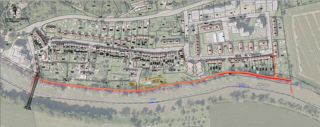 Im Anschluss an die Fußgängerbrücke in Leoben-Lerchenfeld wird ein neuer Radweg entlang der Proleber Siedlung gebaut.