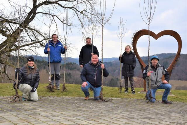 Gemeinsame Pflanzerei: Cornelia Mähr, Alois Wilfling, Franz Kern, Claudio Cocca, Friedrike Vass, Karl Kahr (von links). | Foto: Sarah Treiber