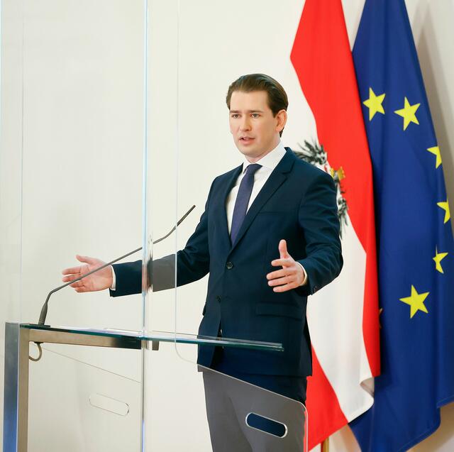 Die Experten hätten keine Öffnungen empfohlen, aber auch keine Verschärfungen. Daran halte die Regierung fest, sagte Kanzler Kurz. | Foto: Dragan Tatic/BKA