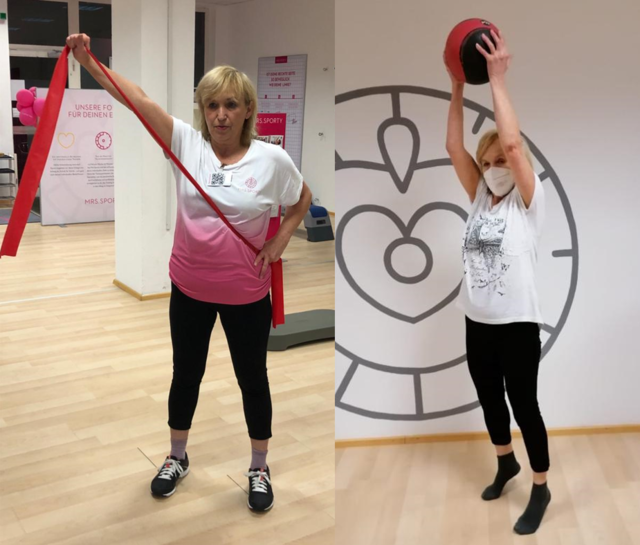 Isabella Klaus vor und nach dem Sportprogramm des Fitnessstudios. | Foto: Mrs.Sporty