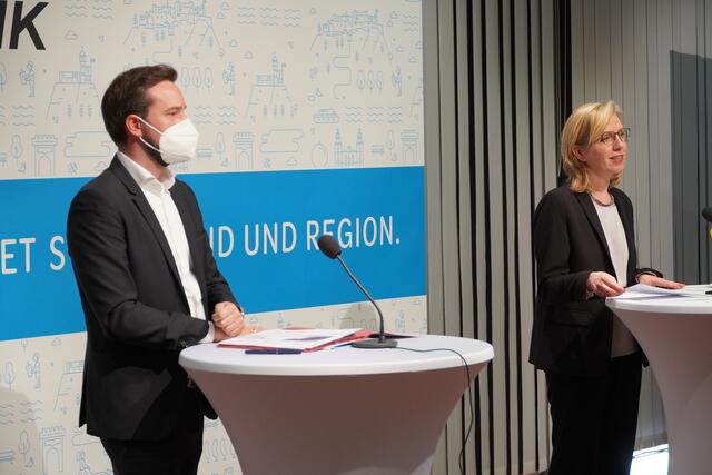 Bundesministerin Leonore Gewessler und Landesrat Stefan Schnöll
