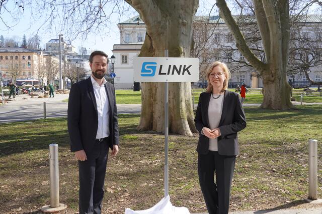 Bundesministerin Leonore Gewessler und Landesrat Stefan Schnöll