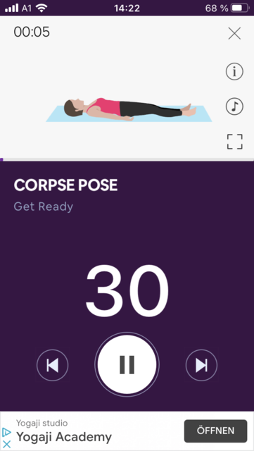 Yoga for Beginners – unser App-Tipp der Woche – ist eine kostenlose Yoga-App für Anfänger. Die Übungseinheiten lassen sich für die eigenen Ansprüche auswählen: Von Yoga vor dem Schlafengehen bis hin zu Yoga für den Po. Yoga for Beginners gibt es für Android und IOS. | Foto: Screenshot