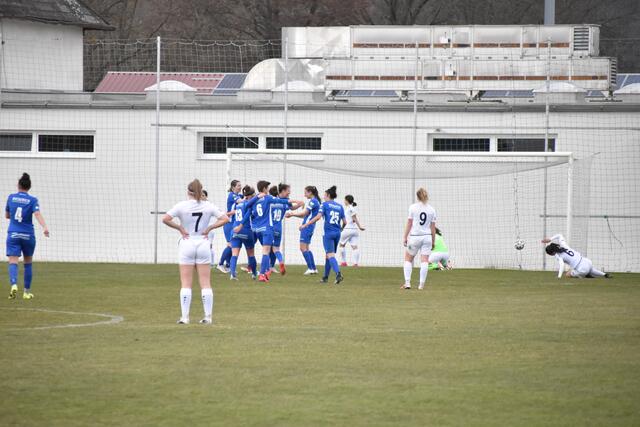 Die Horner Spielerinnen bejubeln das 2:0 kurz nach Seitenwechsel. | Foto: Michael Strini