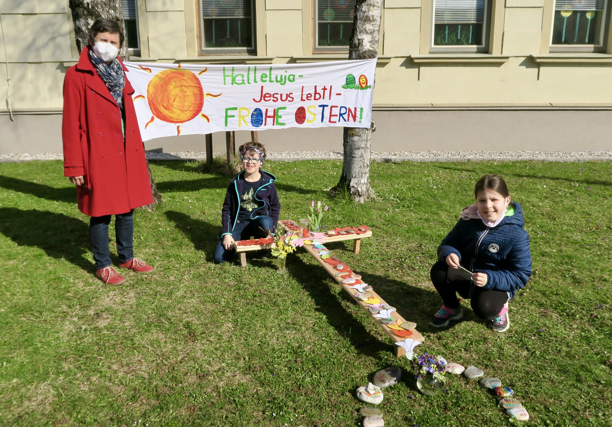 Ostergruß statt Gottesdienst Osteraktion Volksschule Garsten Wer ist Jesus für dich Steyr