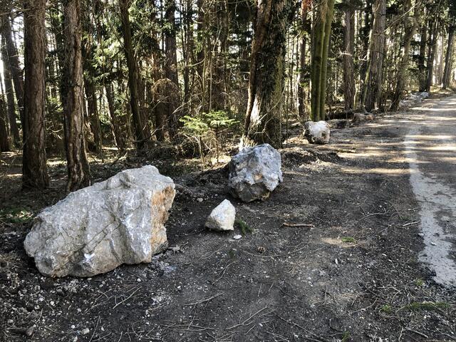 Gratis parken war einmal. Damit ja "Maut" kassiert werden kann, wurden Gratis-Parkplätze mit Felsen blockiert.