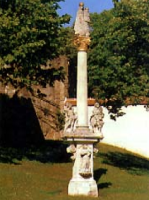 Die Marien- oder Pestsäule wurde im Jahr 1968 auf den Ambrosius Salzer-Platz versetzt.