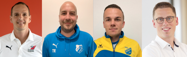 Von links nach rechts: Ronald Riepl (SPG Pregarten), Matej Pavlovic (TSU Wartberg/Aist), Jürgen Rechberger (Union Schönau) und Fabian Sailer (ASV Hagenberg).