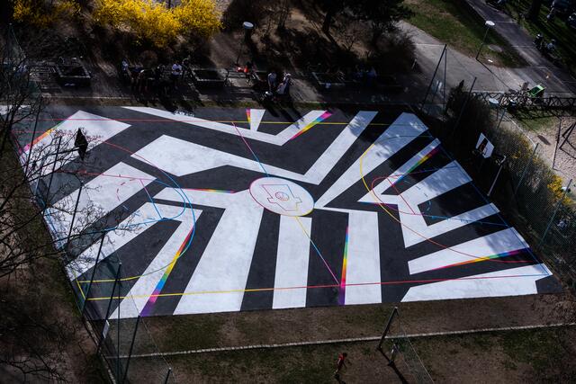 So sieht der Hypecourt am Hasnerplatz von oben aus. | Foto: Jorj Konstantinov