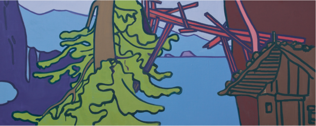 Hubert Schmalix, Bridge to Nowhere, 2018, Öl auf Leinwand, 70x175cm. | Foto: Hubert Schmalix