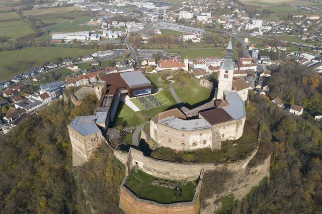 Die Burg-Variante sieht den Bau einer Veranstaltungshalle am Rande des äußeren Burghofs vor.