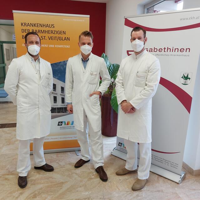 Die Ansprechpartner bei Schmerzen oder Verletzungen an der Schulter, den Händen, im Knie oder dem Fuß: Christoph Clement, Peter Ambrozy und Patrick Brabant (von links) behandeln jetzt auch im Krankenhaus der Barmherzigen Brüder  | Foto: Barmherzige Brüder