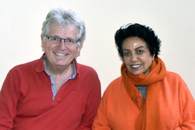 Gerhard Blaboll und Nuschin Vossoughi bei der Radioaufnahme