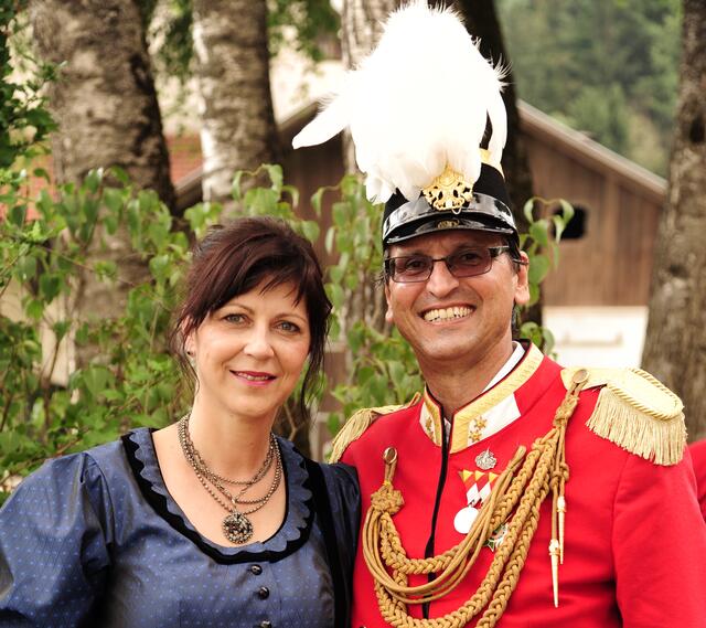 Oberleutnant Franz Fister mit seiner Frau Eva