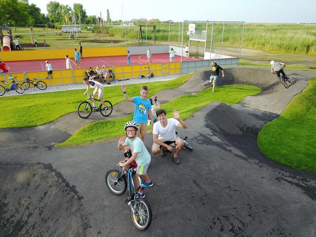 Der Funpark in Rust, mit Pumptrack, Basketballplatz und vielen Spielgeräten