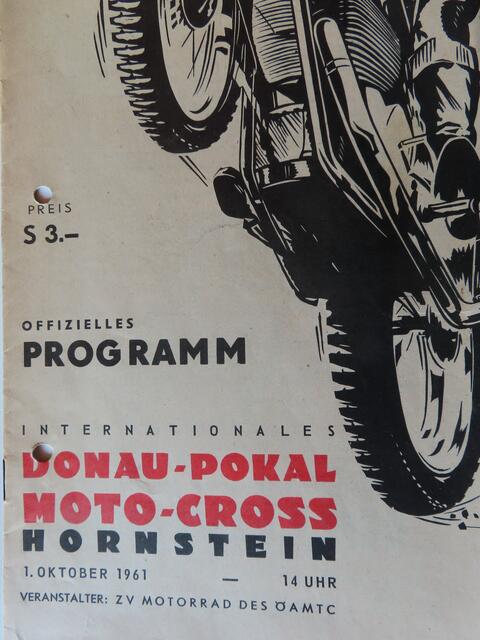 Programmheft des Donaupokals in Hornstein am 01.Oktober 1961.