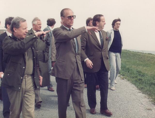 Prinz Philip im Februar 1982 bei einem Besuch der Langen Lacke, er war damals bereits Präsident des WWF International