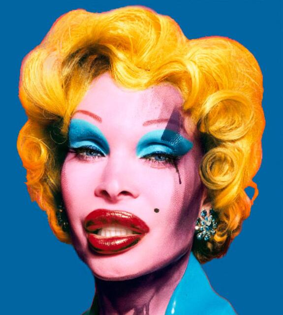 David LaChapelle, Amanda as Andy Warhol's Marilyn (blue), 2007, Color Photography, 50,8 x 61 cm