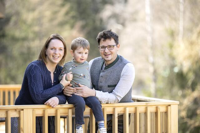 Das Herz des Waldparks: Angelika und Erhard Pretterhofer mit Sohn Theo