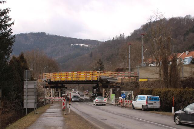 Noch einmal muss die B116 durch Kapfenberg wegen Bauarbeiten der ÖBB gesperrt werden