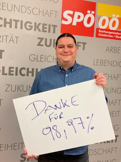 Thomas Antlinger wurde für weitere zwei Jahre zum Bezirksparteivorsitzenden der SPÖ in Grieskirchen und Eferding gewählt.