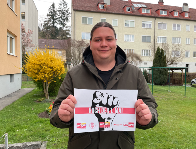 „Der 1. Mai ist der wichtigste Feiertag für die Sozialdemokratie und den lassen wir uns auch von Covid-19 nicht wegnehmen", so SP-Bezirksparteivorsitzender Thomas Antlinger. Die Kundgebung der SPÖ findet darum heuer online statt.