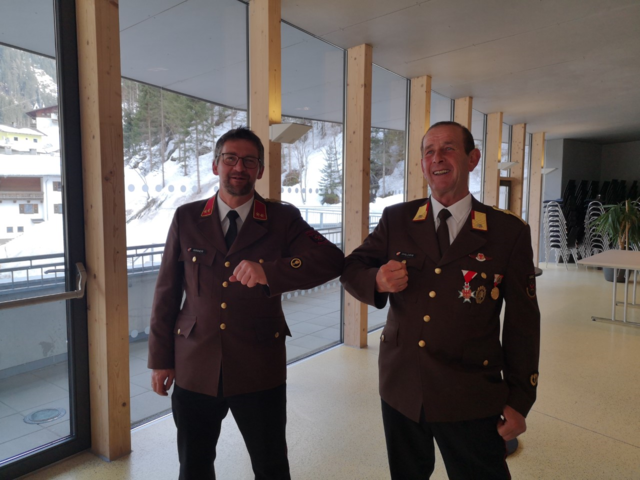 Neo-Abschnittskommandant Hannes Rinner (li.) und Franz Walder.