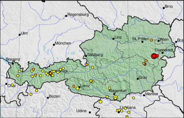 Beim ZAMG wurde das neuerliche Erdbeben sofort registriert: Das Epizentrum lag vier Kilometer östlich von Neunkirchen. | Foto: ZAMG