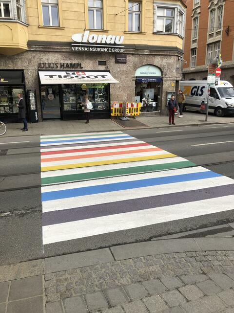 Über Nacht zum "Rgenbogen"-Zebrastreifen. | Foto: Stadtblatt