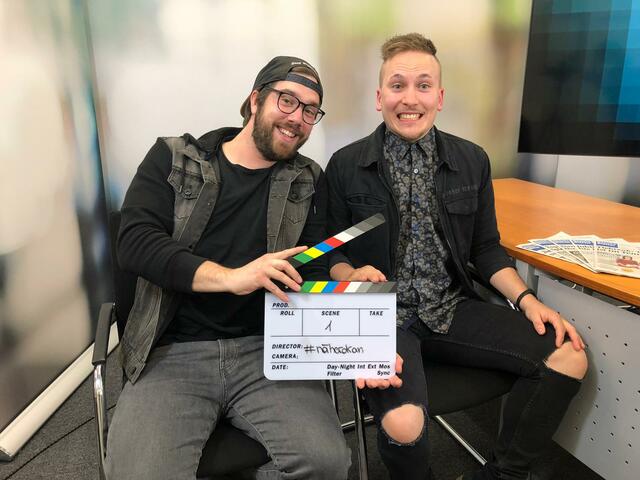 Die "halben" Stereo Bullets: Dominic Mayerhofer und Andreas Weissensteiner zu Gast bei "Näher dran! Das Interview" | Foto: Bezirksblätter/Karin Zeiler