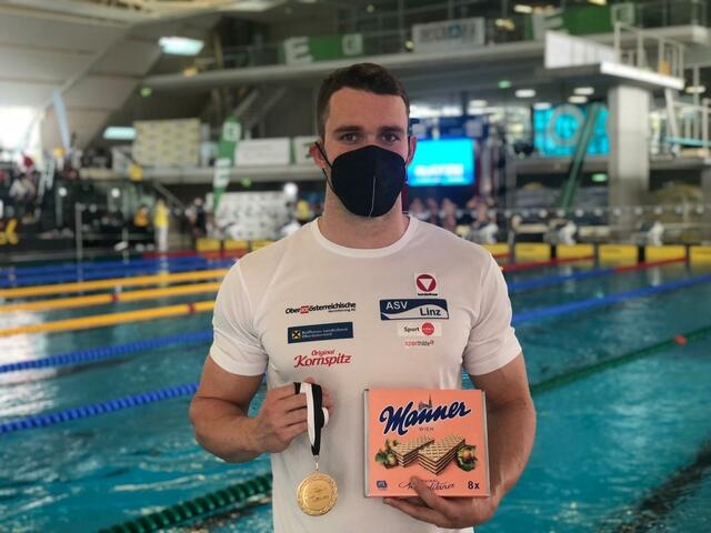 Sieger der ATUS Graz Trophy und schnellster Brust-Schwimmer Österreichs, Bernhard Reitshammer. | Foto: Daniel Wartner
