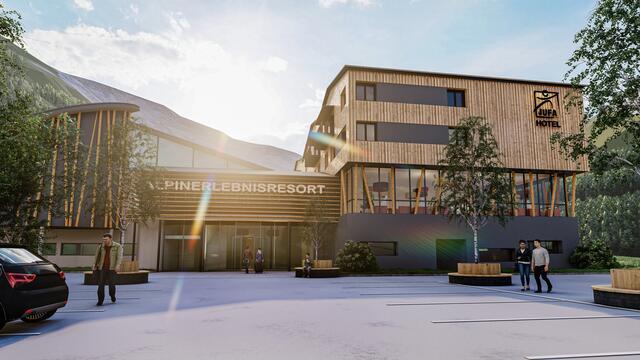 Sport- und Kulturzentrum Galtür. Die geplante Kooperation mit der JUFA-Gruppe soll nun finalisiert werden. | Foto: Visualisierung: JUFA